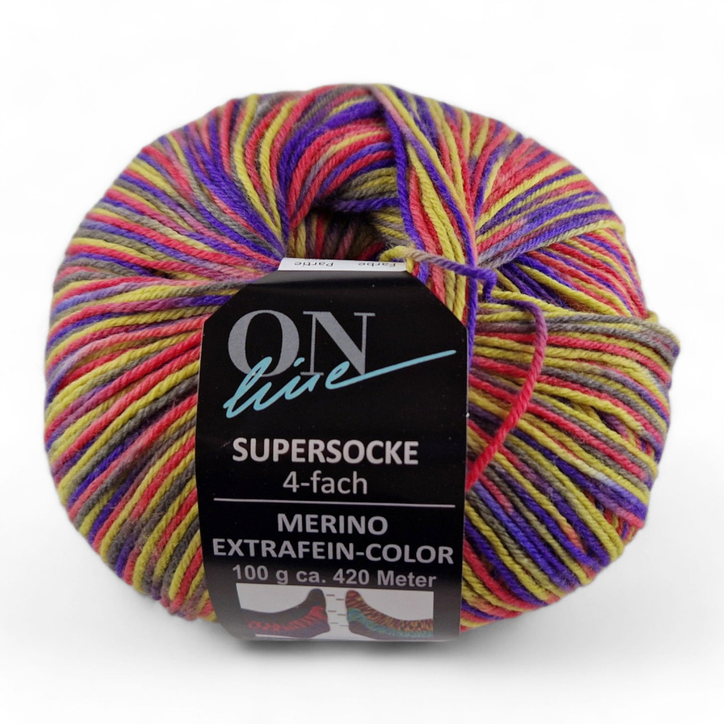 Supersocke Merino Extrafein Sort. 345 Color 4-fach von ONline