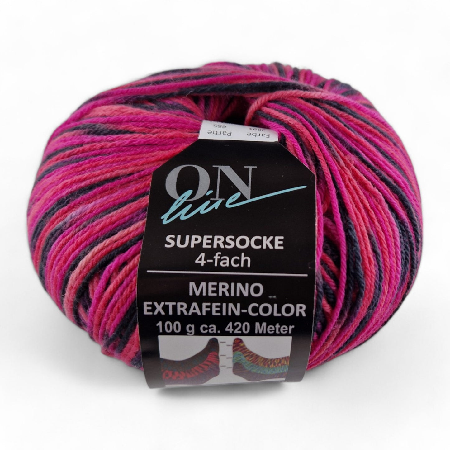 Supersocke Merino Extrafein Sort. 345 Color 4-fach von ONline