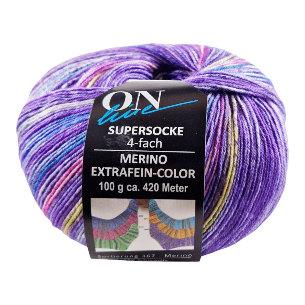 Supersocke Merino Extrafein Sort. 345 Color 4-fach von ONline
