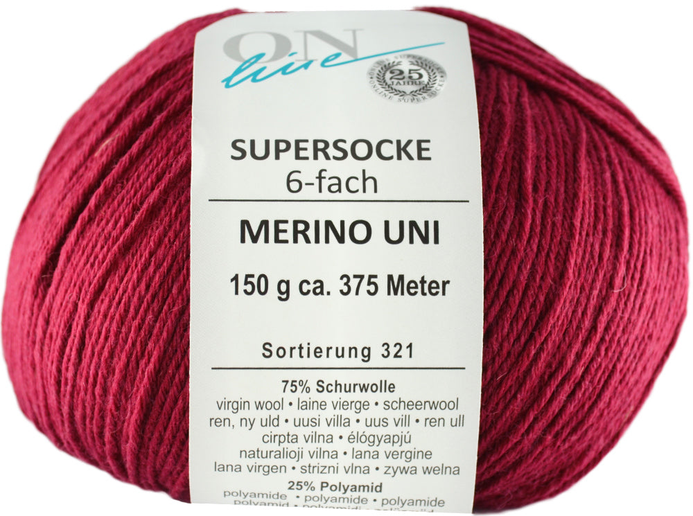 Supersocke 6-fach Merino Uni von ONline