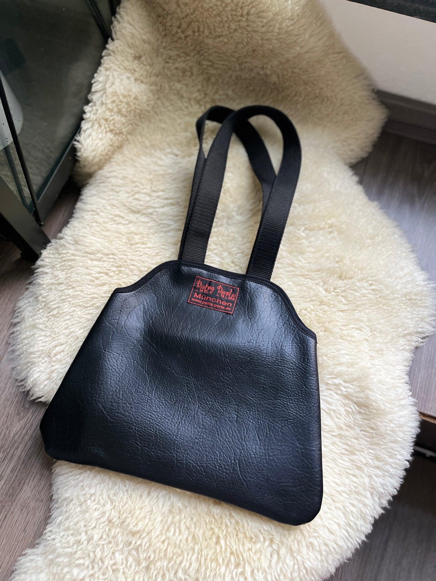 Unikat Petra Perle handgenähte Vintage Projekt-Handtasche "Wetter" ohne Boden