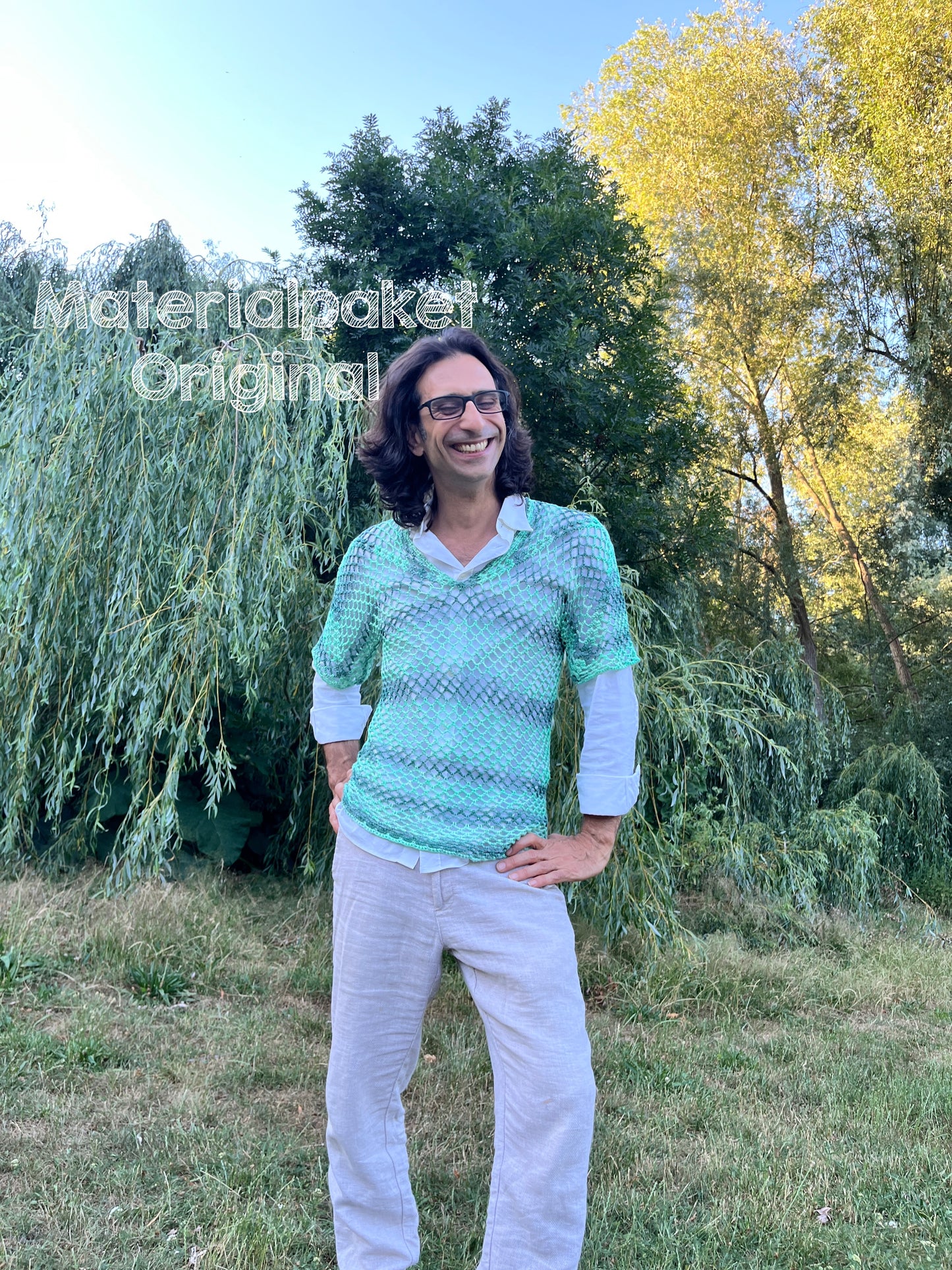Materialpaket Shirt Löchrick ohne Anleitung - Originalwolle Versailles Ombre von Katia