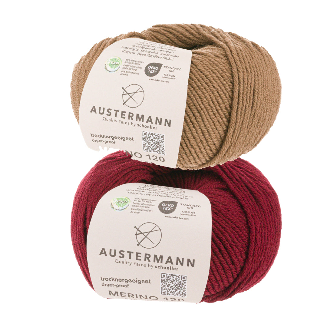 Wollpaket Troyer Pullover "DerRick" ohne Anleitung|zweifarbig|Wolle|Merino 120|Austermann|