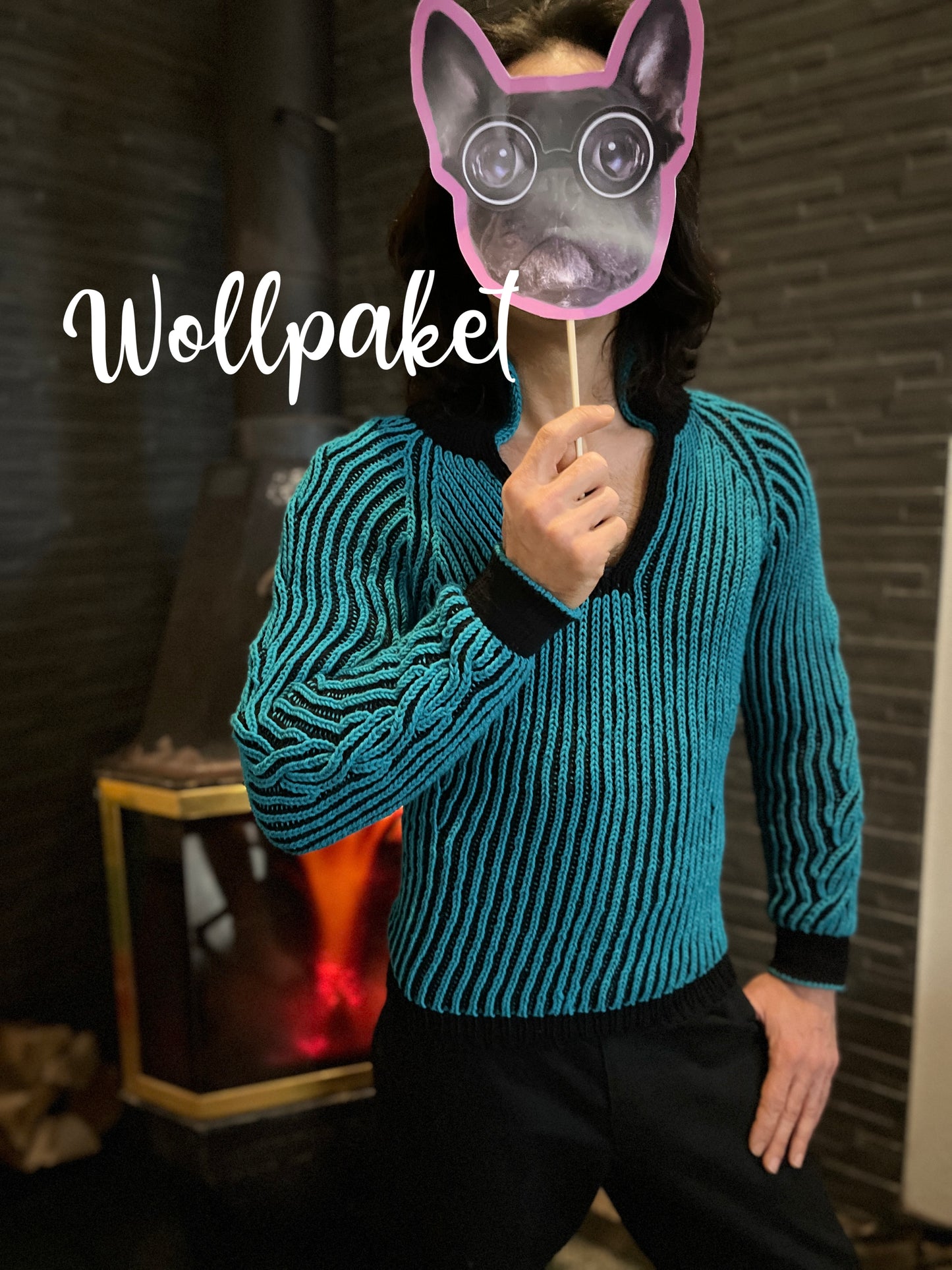 Wollpaket Troyer Pullover "DerRick" ohne Anleitung|zweifarbig|Wolle|Merino 120|Austermann|
