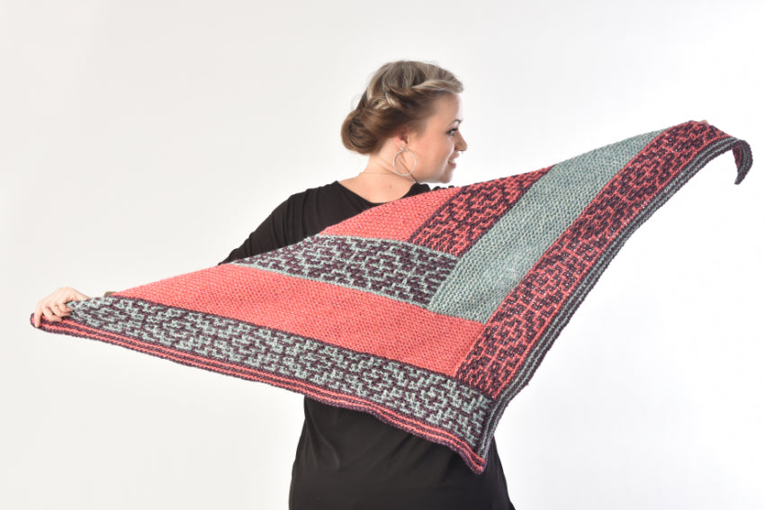 Mosaiktuch Log Cabin *extended* Anleitung als PDF | Anleitung als PDF | Stricken | Sylvie Rasch