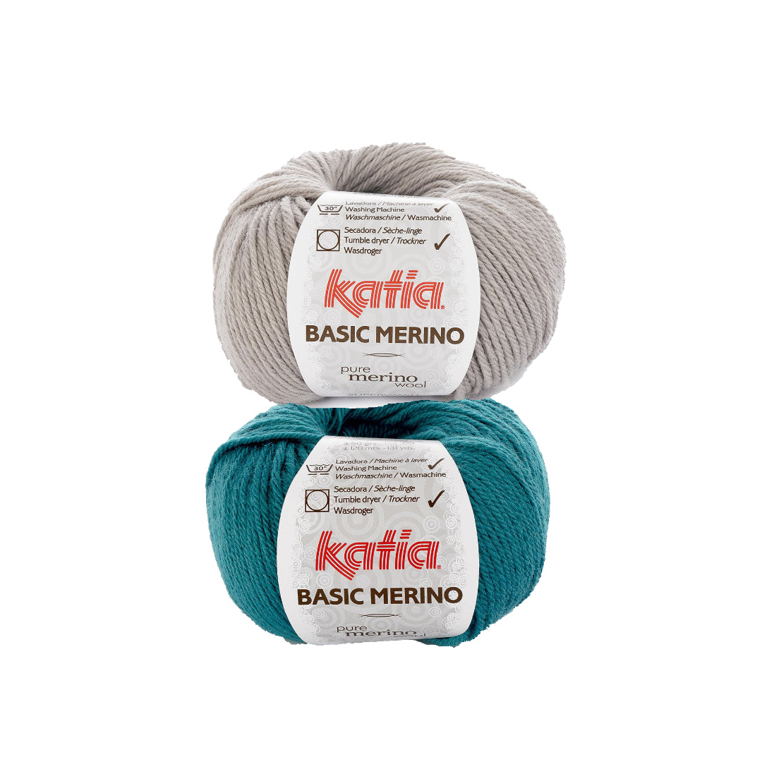 alternatives Wollpaket Troyer Pullover "DerRick" & "MaveRick" ohne Anleitung|zweifarbig|Wolle|Basic Merino|Katia Garne|