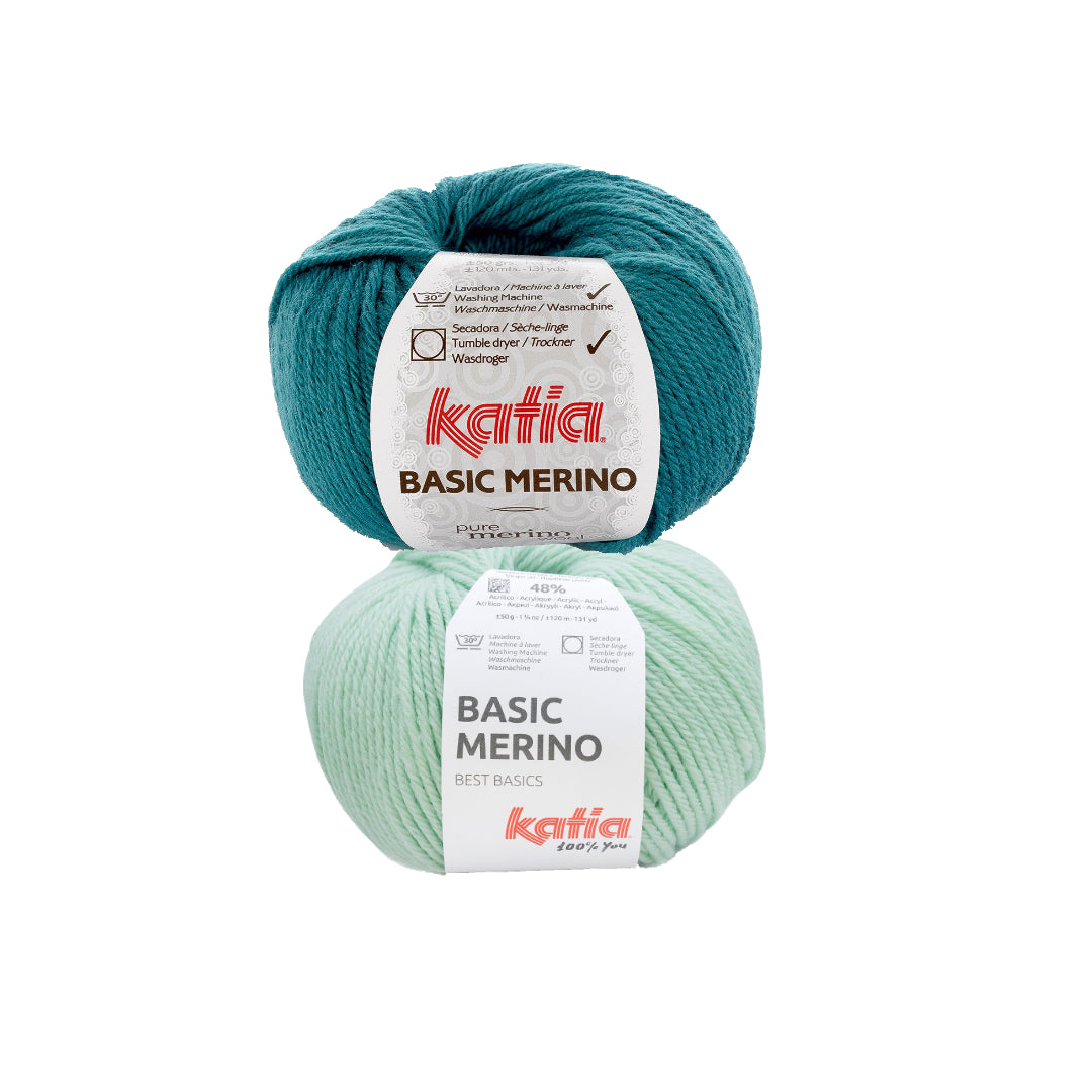 alternatives Wollpaket Troyer Pullover "DerRick" & "MaveRick" ohne Anleitung|zweifarbig|Wolle|Basic Merino|Katia Garne|