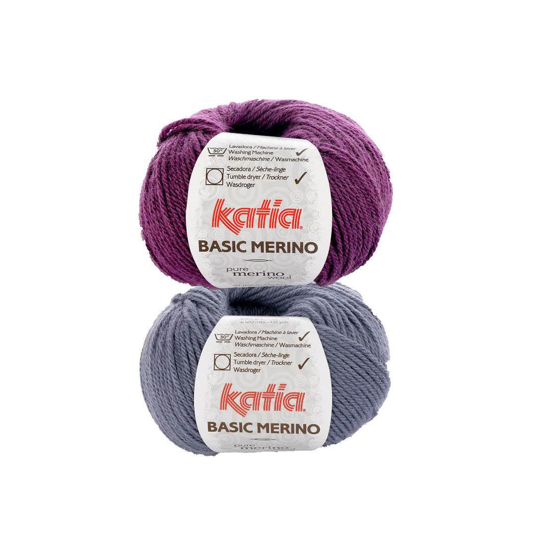 alternatives Wollpaket Troyer Pullover "DerRick" & "MaveRick" ohne Anleitung|zweifarbig|Wolle|Basic Merino|Katia Garne|