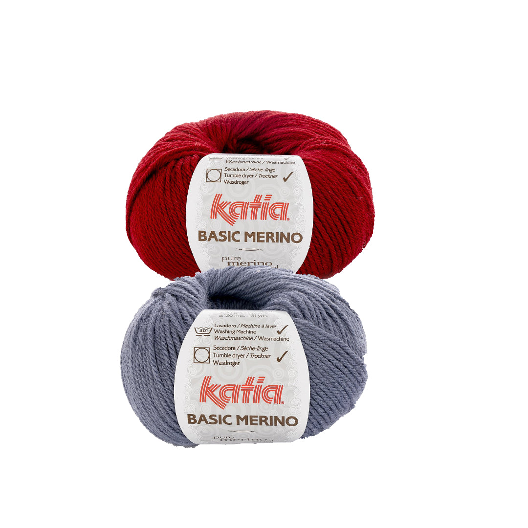 alternatives Wollpaket Troyer Pullover "DerRick" & "MaveRick" ohne Anleitung|zweifarbig|Wolle|Basic Merino|Katia Garne|