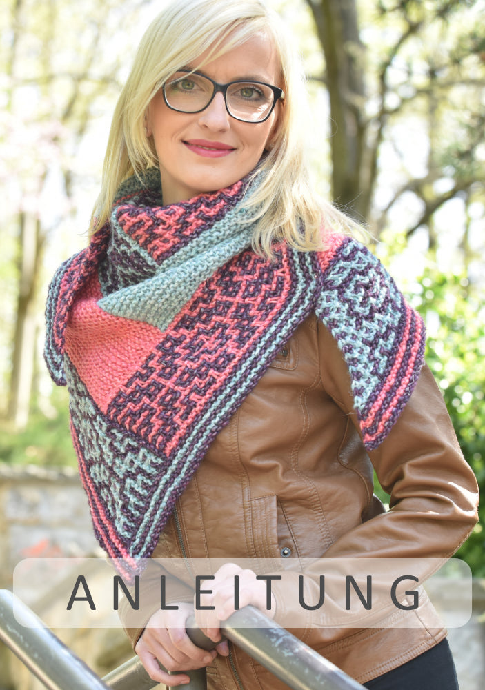 Mosaiktuch Log Cabin *extended* Anleitung als PDF | Anleitung als PDF | Stricken | Sylvie Rasch