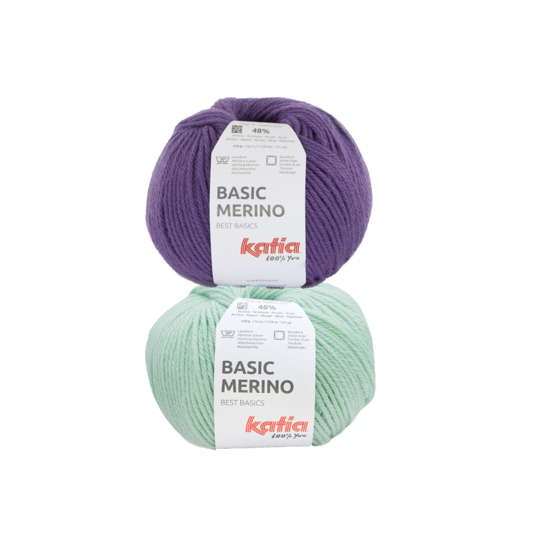 alternatives Wollpaket Troyer Pullover "DerRick" & "MaveRick" ohne Anleitung|zweifarbig|Wolle|Basic Merino|Katia Garne|