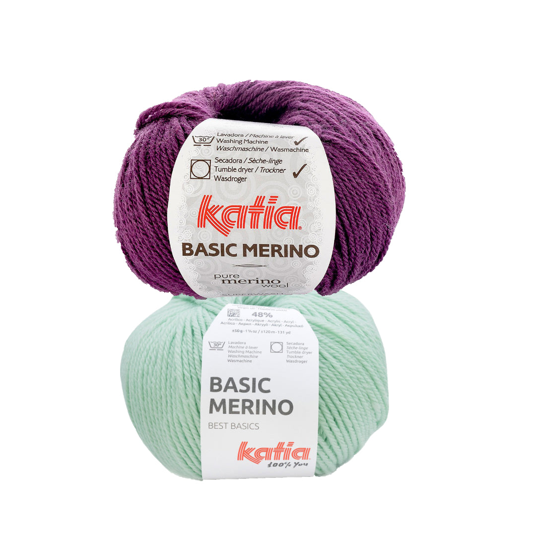 alternatives Wollpaket Troyer Pullover "DerRick" & "MaveRick" ohne Anleitung|zweifarbig|Wolle|Basic Merino|Katia Garne|