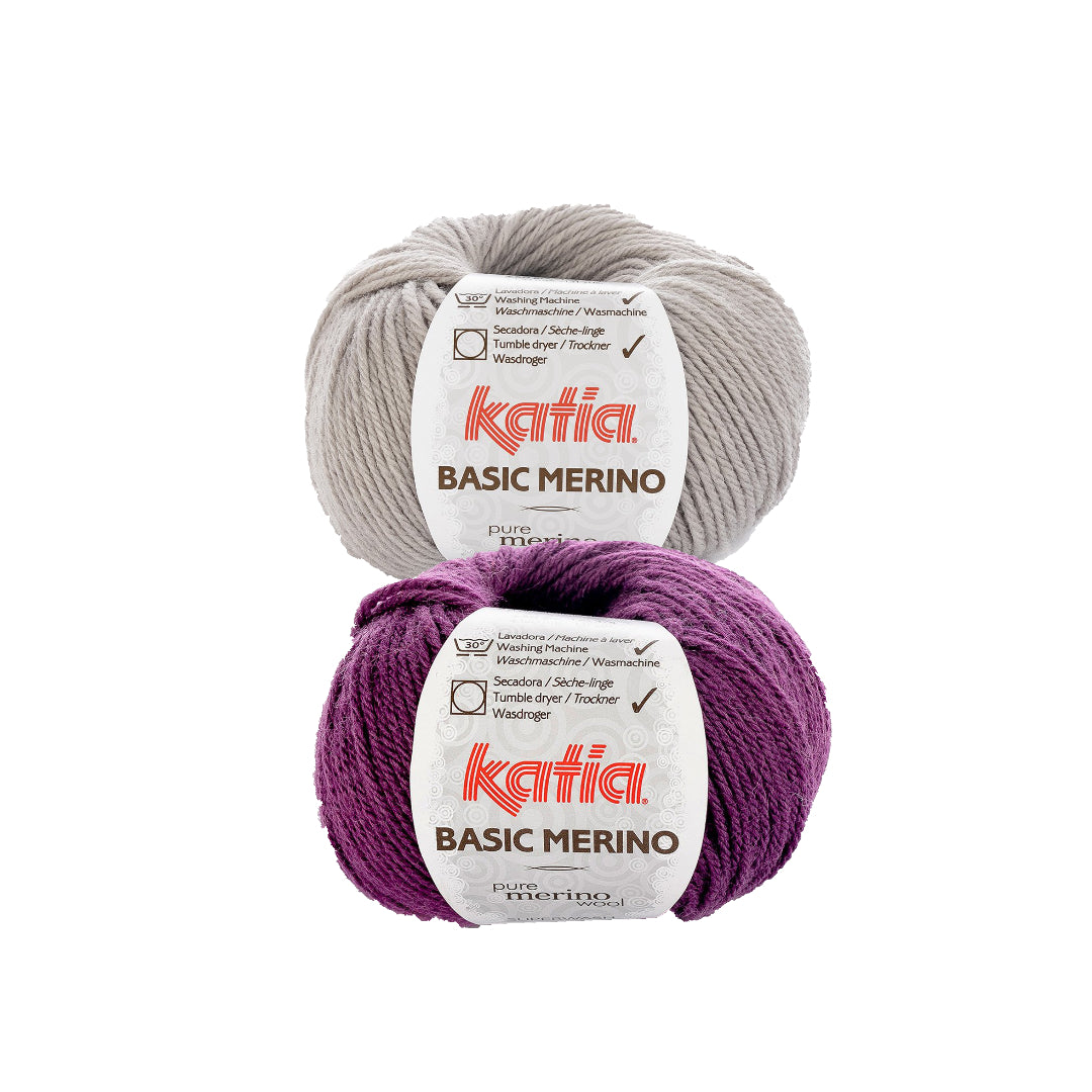 alternatives Wollpaket Troyer Pullover "DerRick" & "MaveRick" ohne Anleitung|zweifarbig|Wolle|Basic Merino|Katia Garne|
