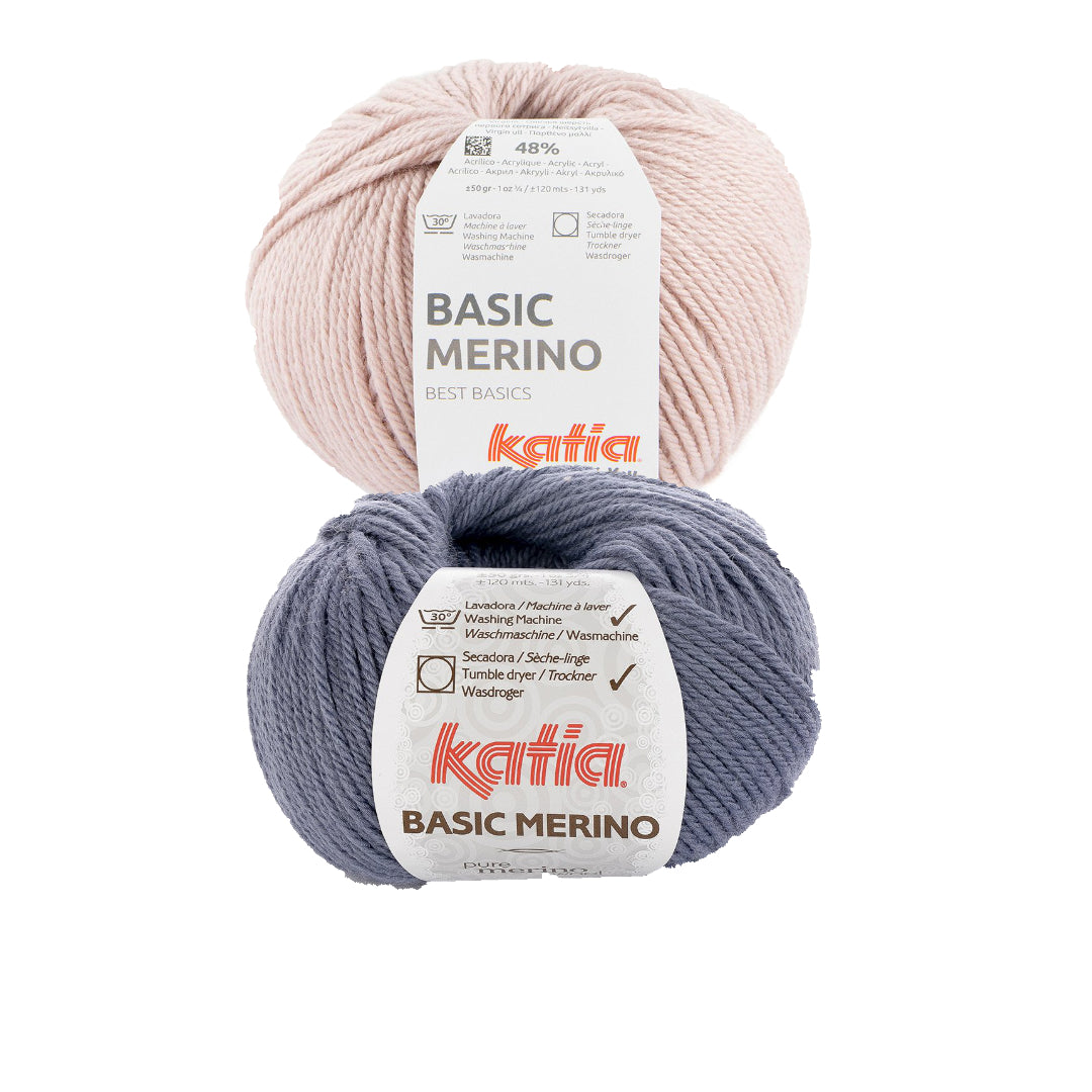 alternatives Wollpaket Troyer Pullover "DerRick" & "MaveRick" ohne Anleitung|zweifarbig|Wolle|Basic Merino|Katia Garne|