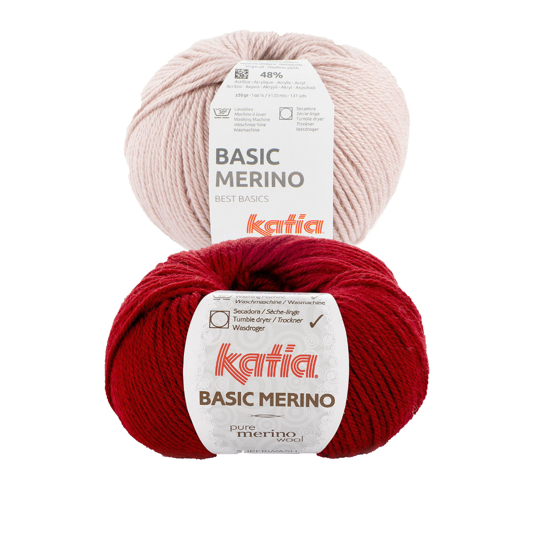 alternatives Wollpaket Troyer Pullover "DerRick" & "MaveRick" ohne Anleitung|zweifarbig|Wolle|Basic Merino|Katia Garne|