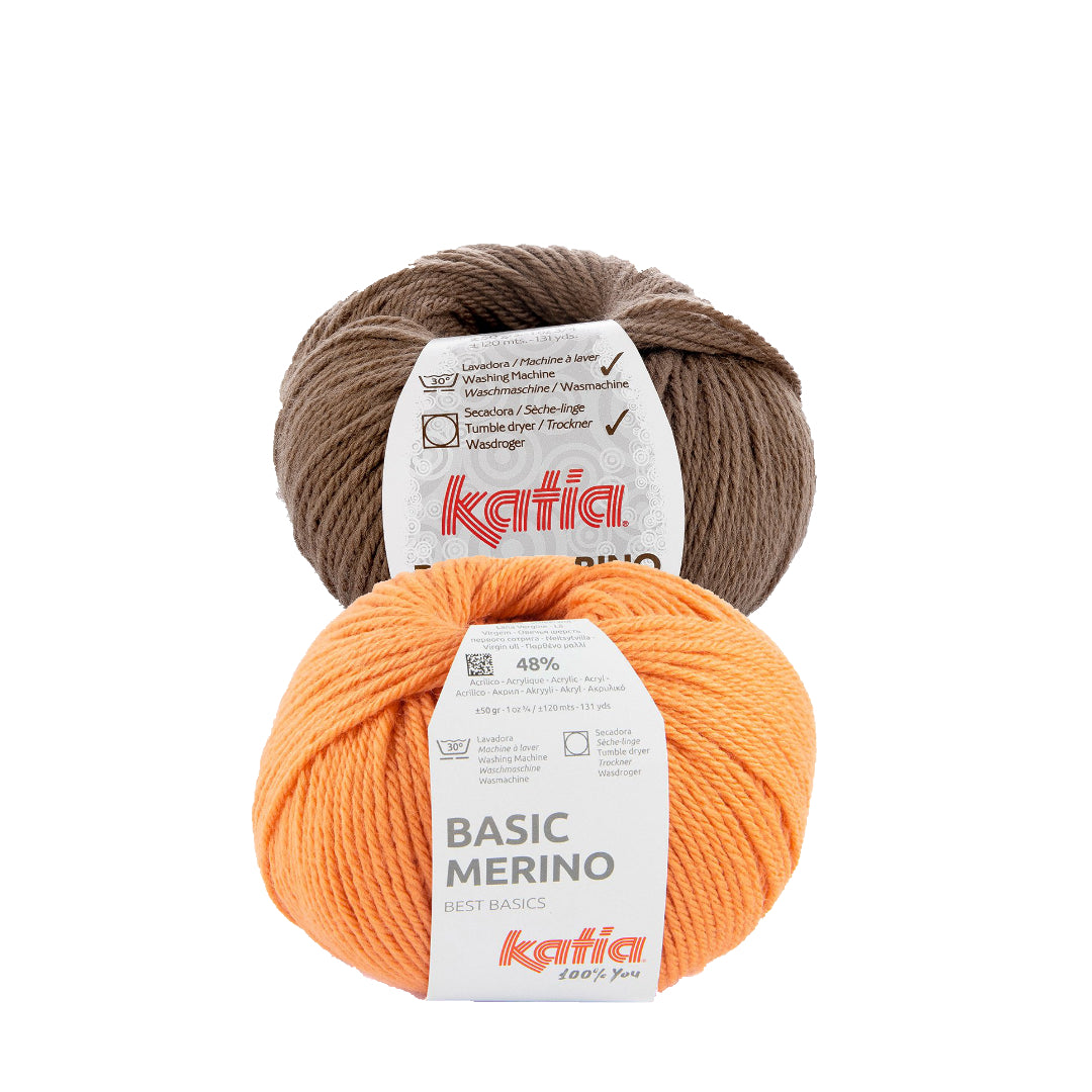 alternatives Wollpaket Troyer Pullover "DerRick" & "MaveRick" ohne Anleitung|zweifarbig|Wolle|Basic Merino|Katia Garne|