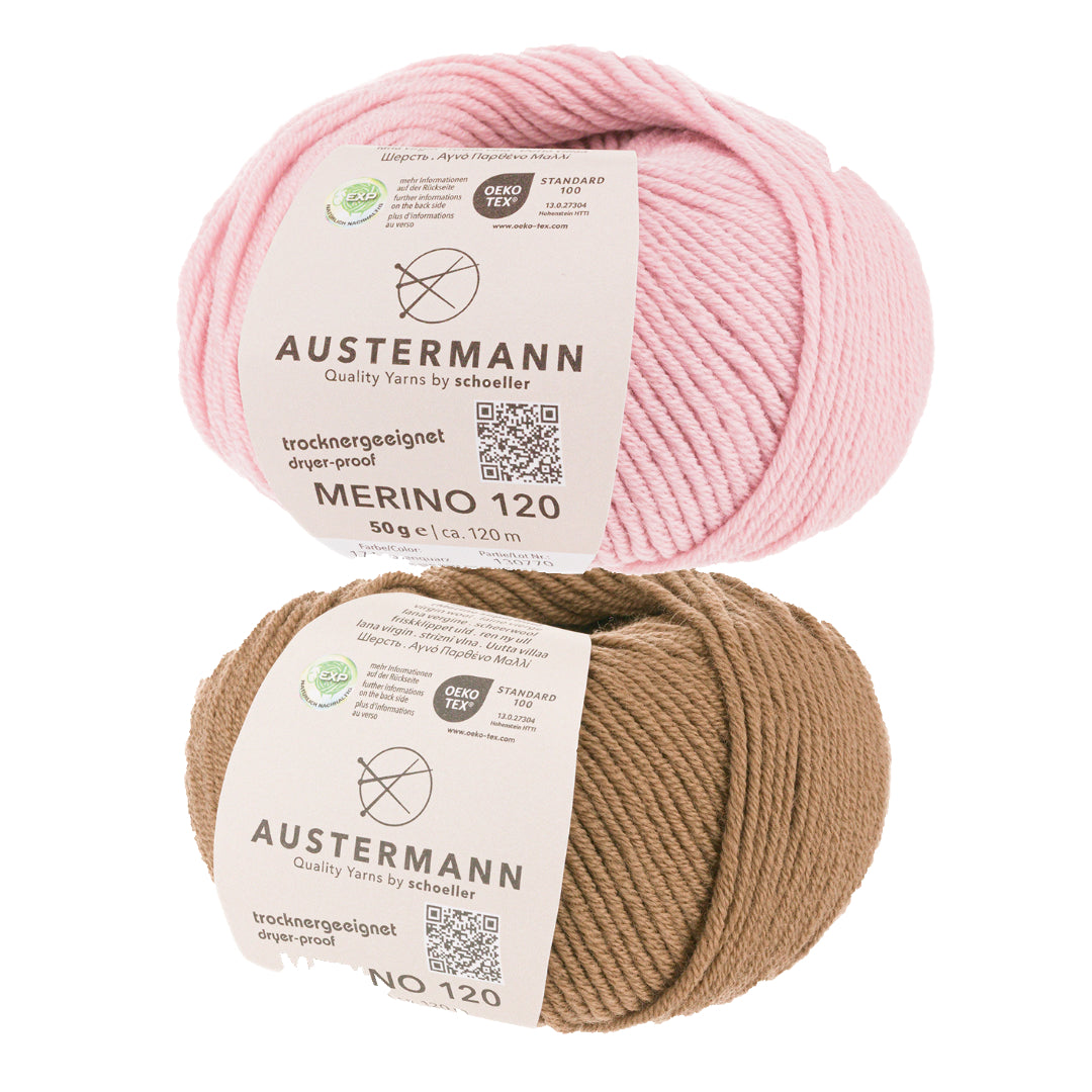 Wollpaket Troyer Pullover "DerRick" ohne Anleitung|zweifarbig|Wolle|Merino 120|Austermann|