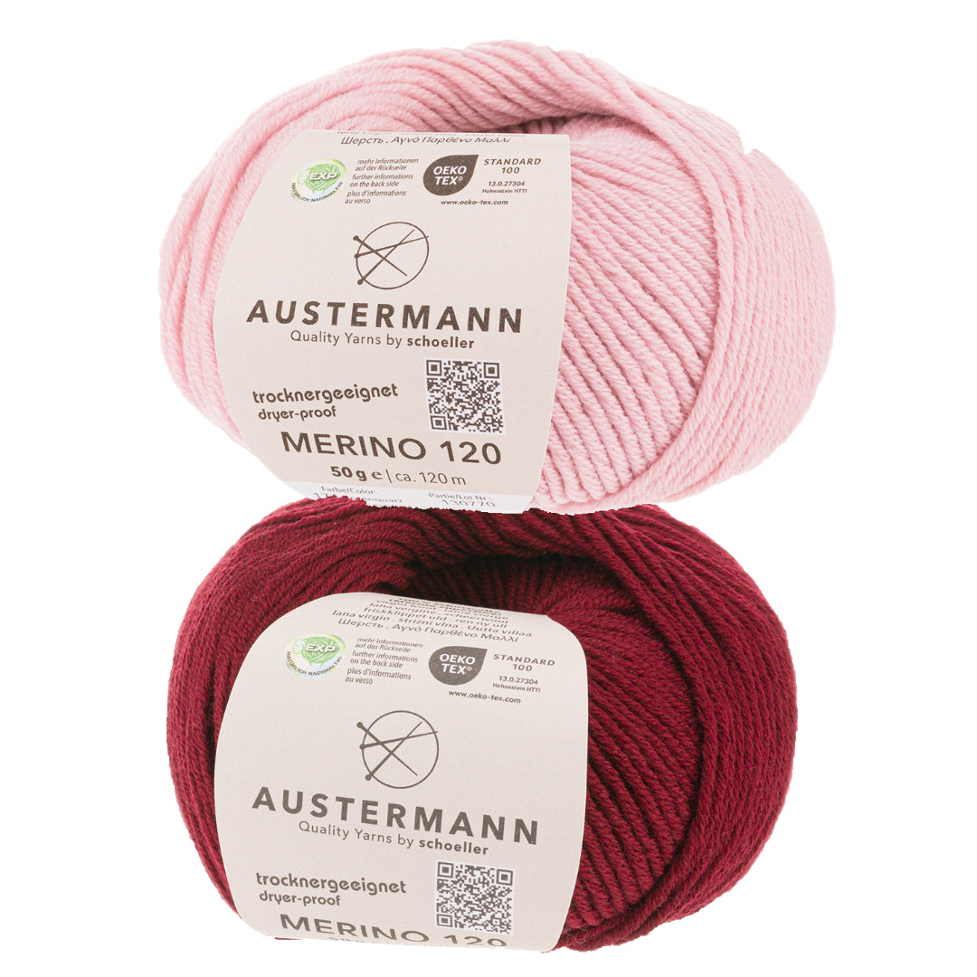 Wollpaket Troyer Pullover "DerRick" ohne Anleitung|zweifarbig|Wolle|Merino 120|Austermann|