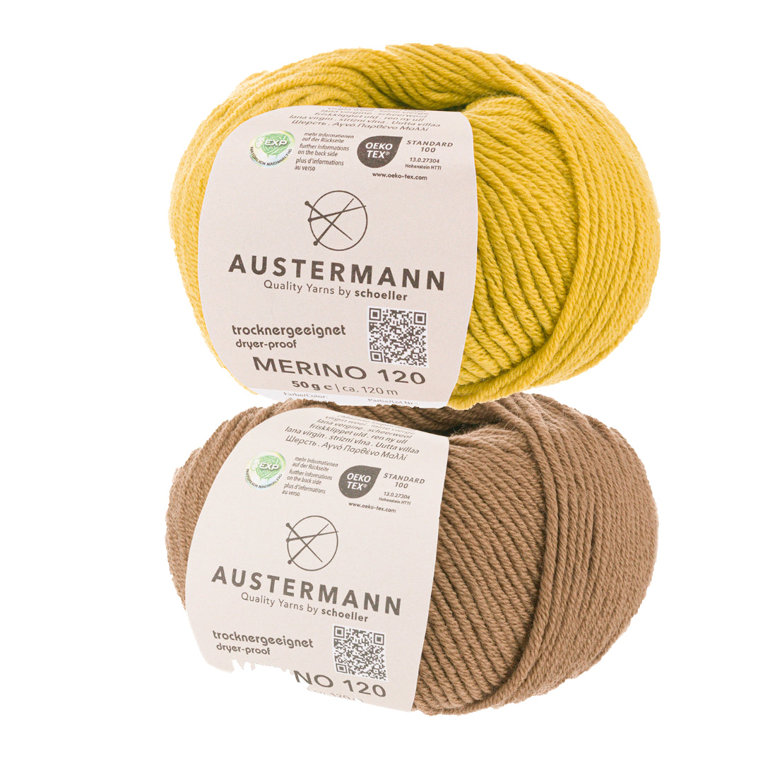 Wollpaket Troyer Pullover "MaverRick" ohne Anleitung|zweifarbig|Wolle|Merino 120|Austermann|