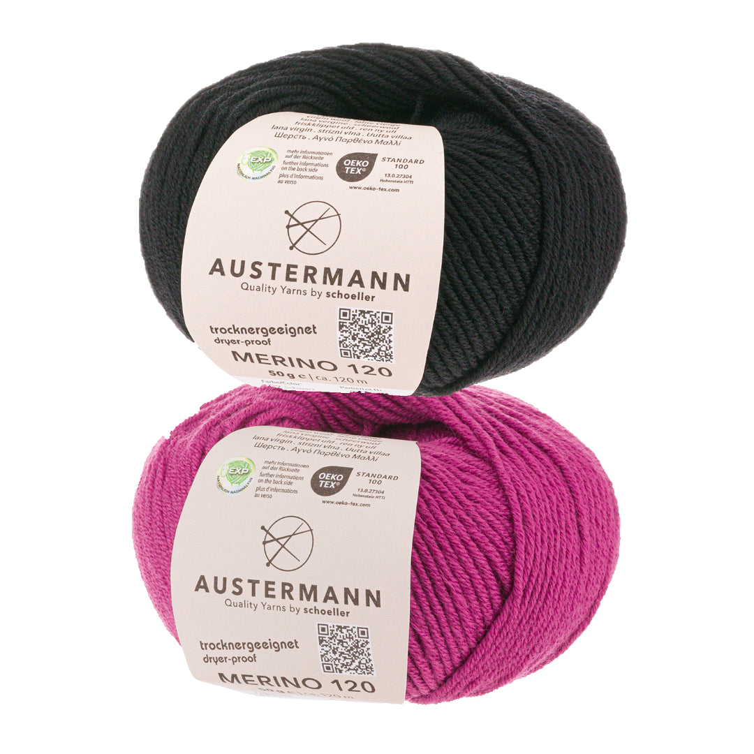 Wollpaket Troyer Pullover "DerRick" ohne Anleitung|zweifarbig|Wolle|Merino 120|Austermann|
