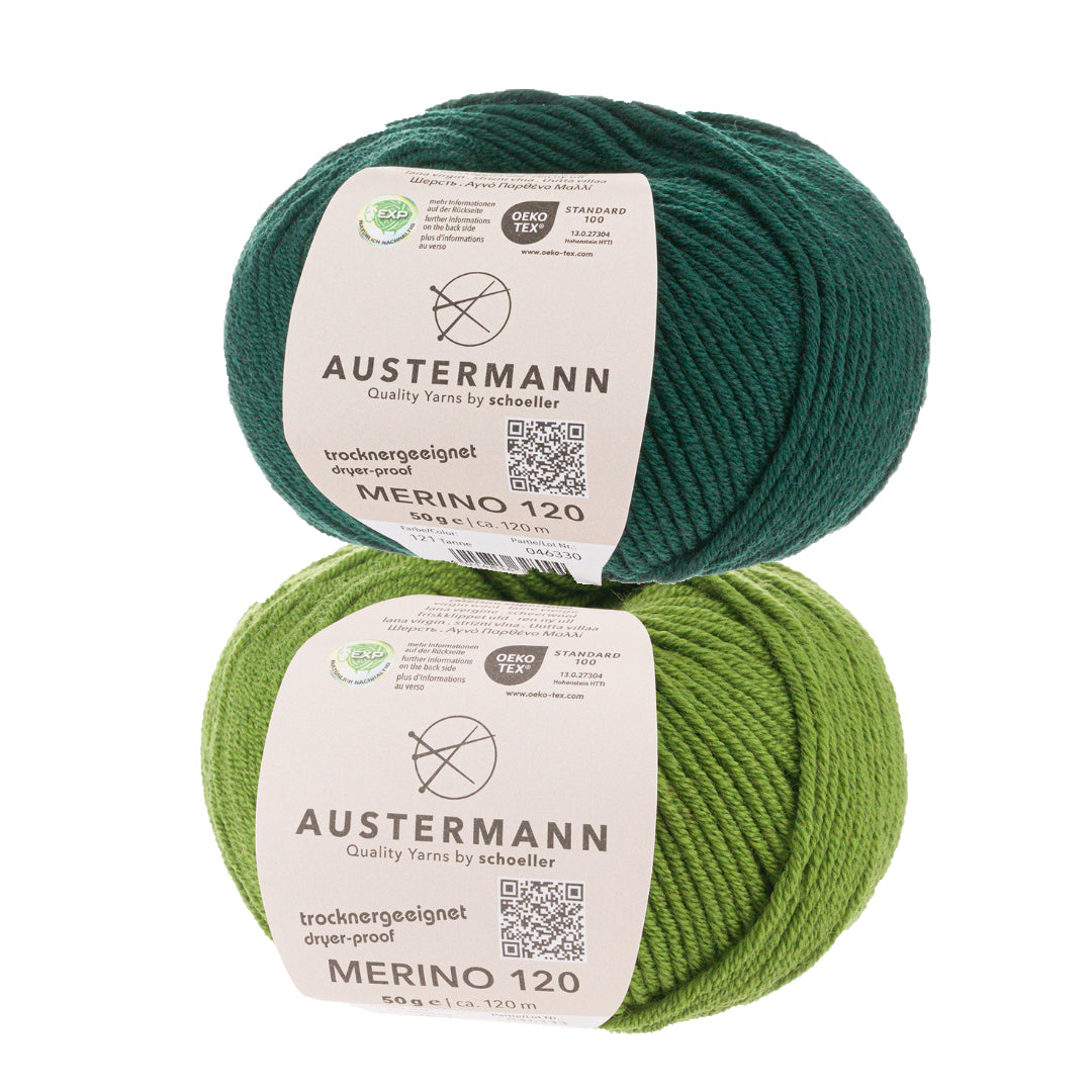 Wollpaket Troyer Pullover "DerRick" ohne Anleitung|zweifarbig|Wolle|Merino 120|Austermann|