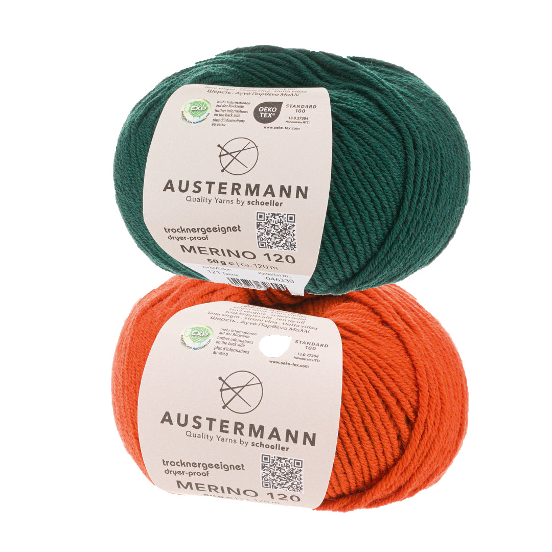 Wollpaket Troyer Pullover "DerRick" ohne Anleitung|zweifarbig|Wolle|Merino 120|Austermann|
