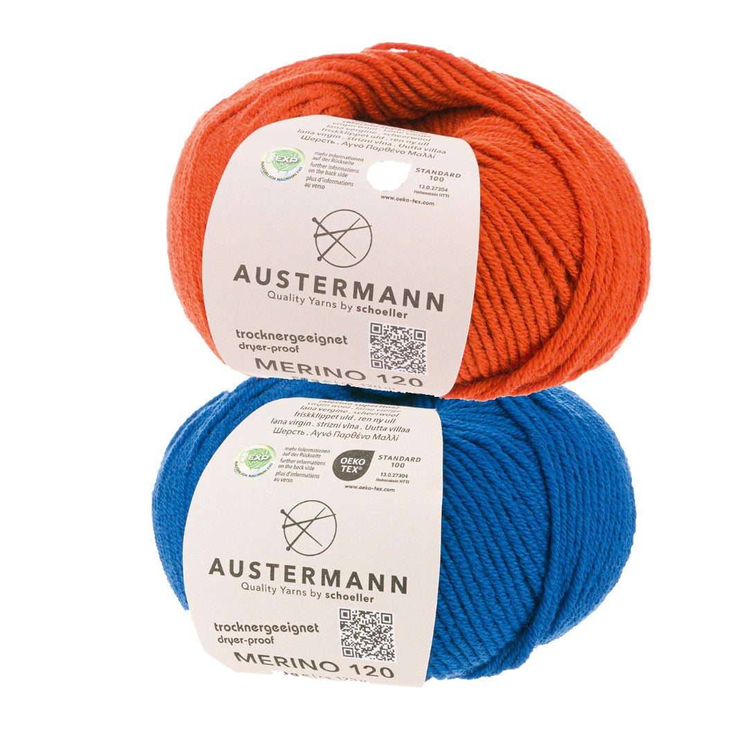 Wollpaket Troyer Pullover "MaverRick" ohne Anleitung|zweifarbig|Wolle|Merino 120|Austermann|