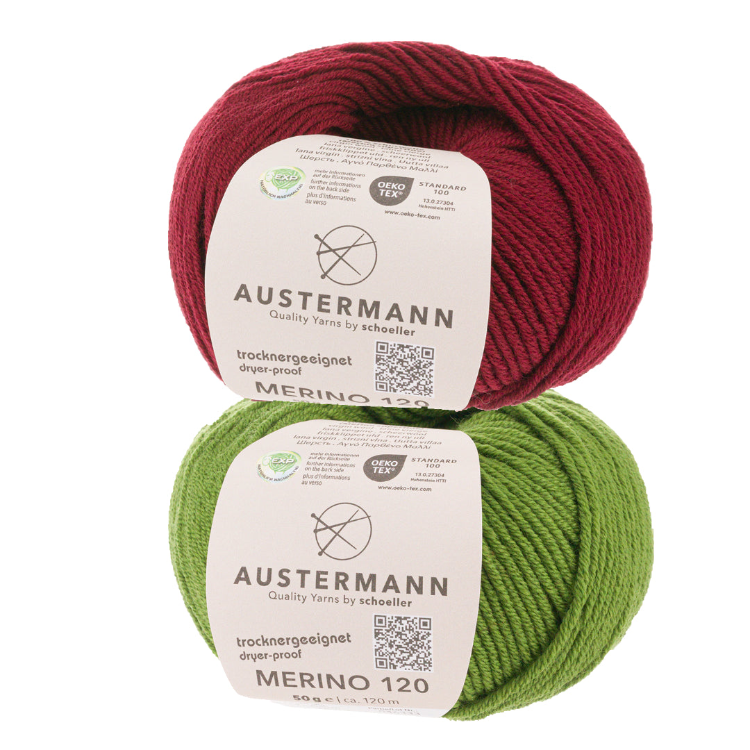 Wollpaket Troyer Pullover "DerRick" ohne Anleitung|zweifarbig|Wolle|Merino 120|Austermann|