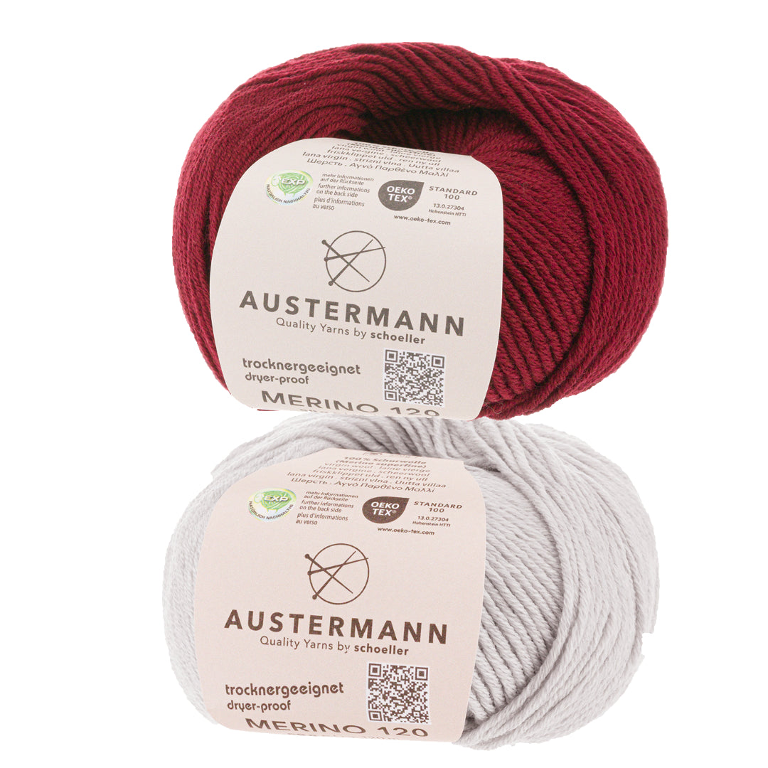 Wollpaket Troyer Pullover "MaverRick" ohne Anleitung|zweifarbig|Wolle|Merino 120|Austermann|