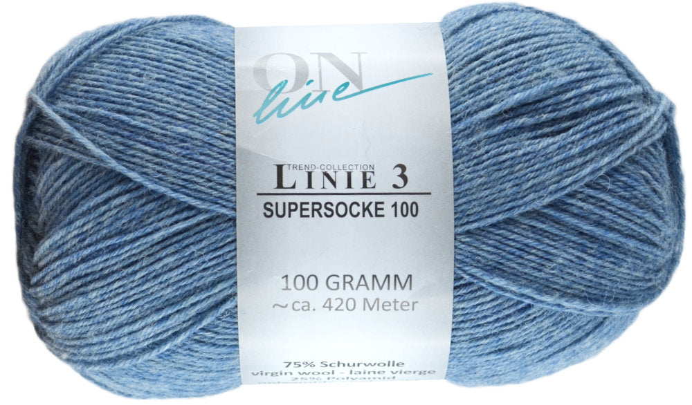 Supersocke 100 Linie 3 Uni 4-fach von ONline