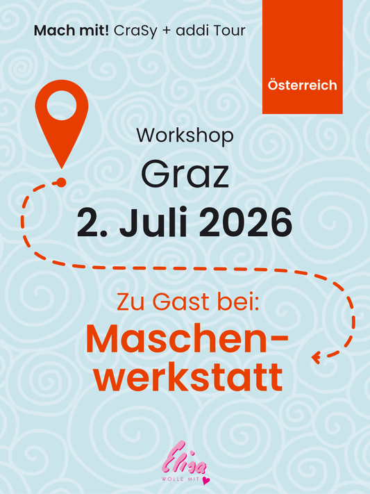 Workshop Raglan Pullover von Oben stricken mit und ohne ohne Maschenprobe inclusive Goodybag in Graz