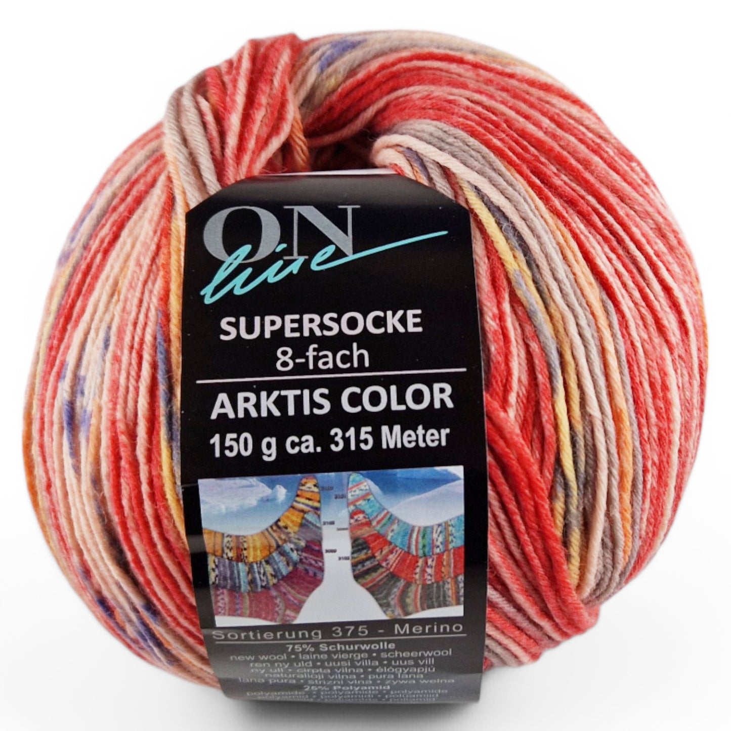 Supersocke 8-fach Merino Arktis Color von ONline