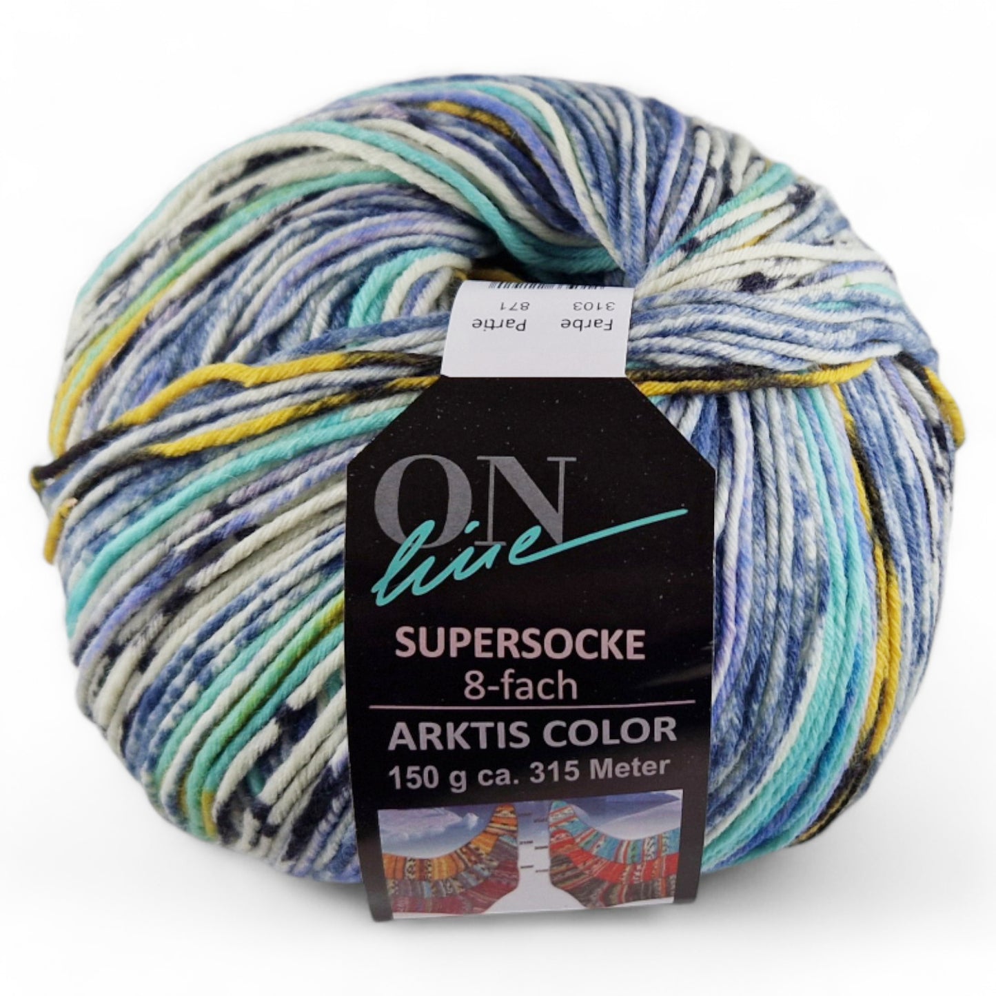 Supersocke 8-fach Merino Arktis Color von ONline