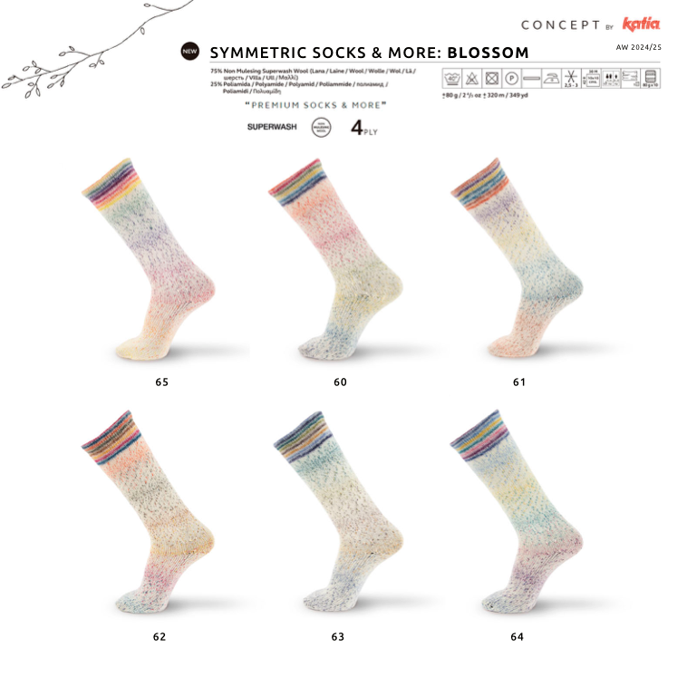 SYMMETRIC SOCKS & MORE - Blossom |Katia Garne|Mulesing free|Socken|Stulpen|Tücher (Kopie)