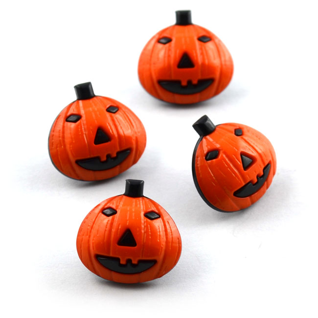 Kinderknopf Kürbis Halloween 18 mm orange von Dill