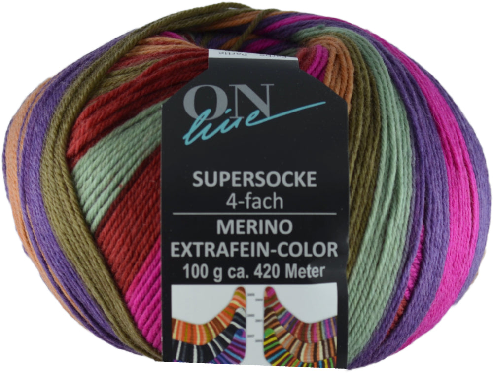 Supersocke Merino Extrafein Sort. 345 Color 4-fach von ONline