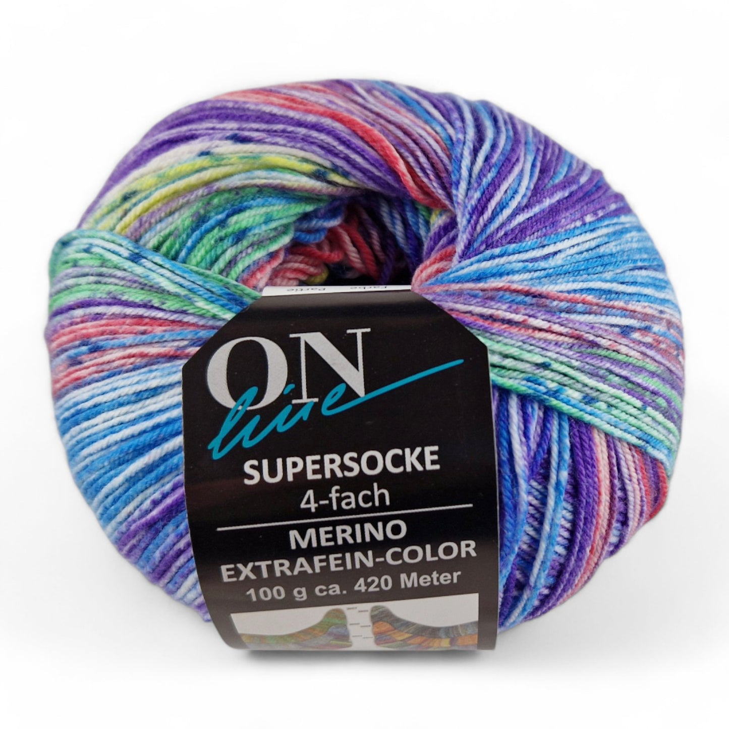 Supersocke Merino Extrafein Sort. 345 Color 4-fach von ONline