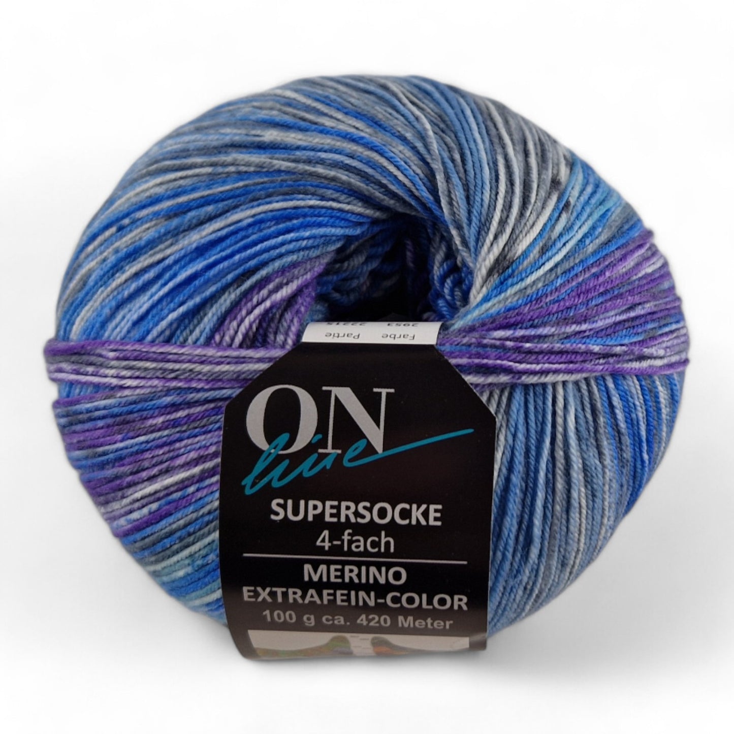 Supersocke Merino Extrafein Sort. 345 Color 4-fach von ONline
