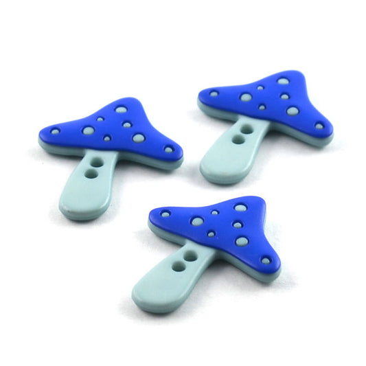 Kinderknopf Fliegenpilz 25 mm blau von Dill