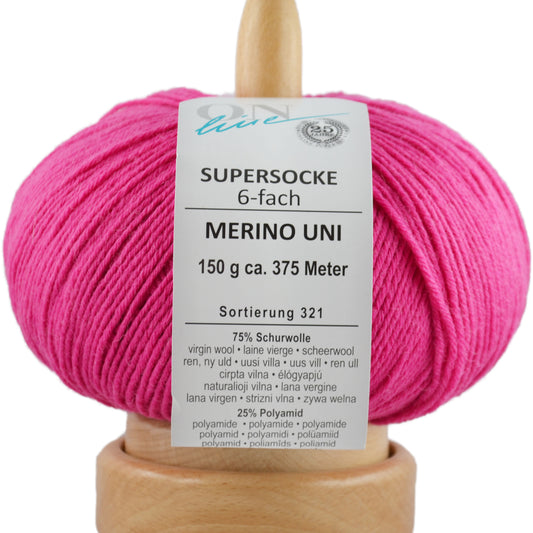 Supersocke 6-fach Merino Uni von ONline