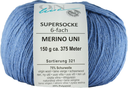 Supersocke 6-fach Merino Uni von ONline
