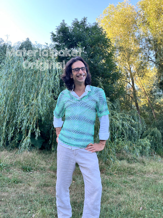 Materialpaket Shirt Löchrick ohne Anleitung - Originalwolle Versailles Ombre von Katia