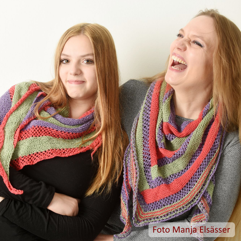 Dreiecktuch Mutter & Tochter | Einzelanleitung | Stricken | Sylvie Rasch
