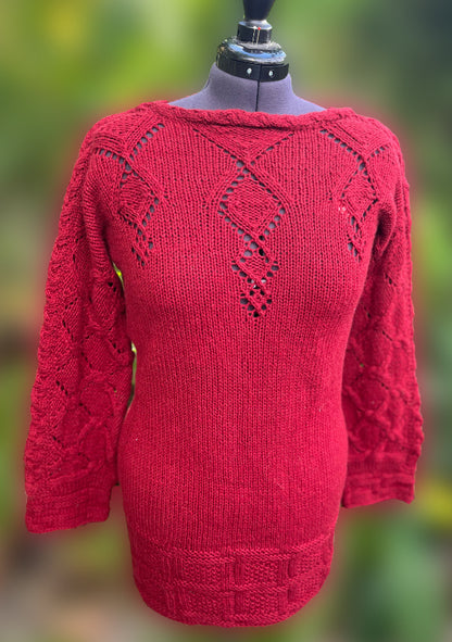 Pullover Schapulero mit Loch- und Zopfmuster | Einzelanleitung | Stricken | Sylvie Rasch