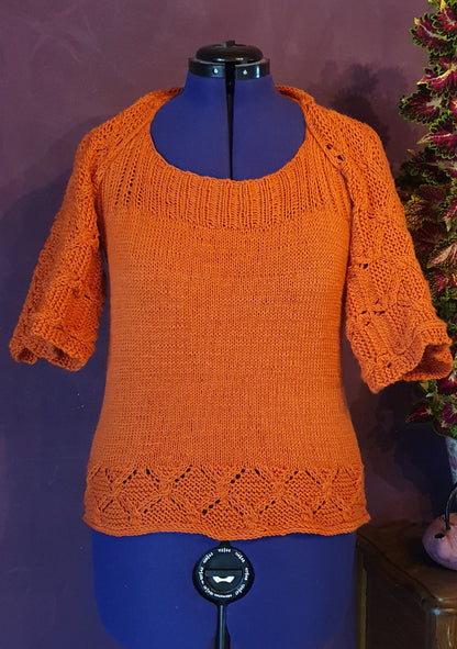 Pullover Schapulero mit Loch- und Zopfmuster | Einzelanleitung | Stricken | Sylvie Rasch