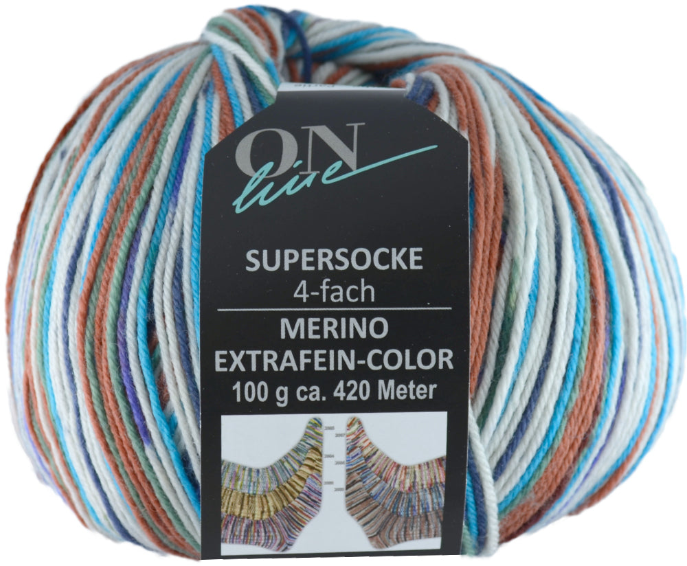 Supersocke Merino Extrafein Sort. 345 Color 4-fach von ONline