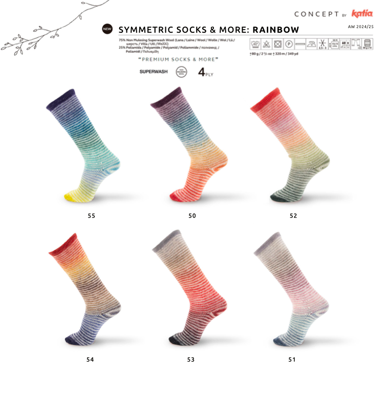 SYMMETRIC SOCKS & MORE - RAINBOW |Katia Garne|Mulesing free|Socken|Stulpen|Tücher