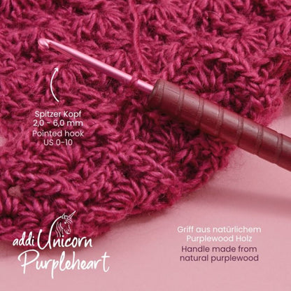 Häkelnadel addiUnicorn Purpleheart von addi